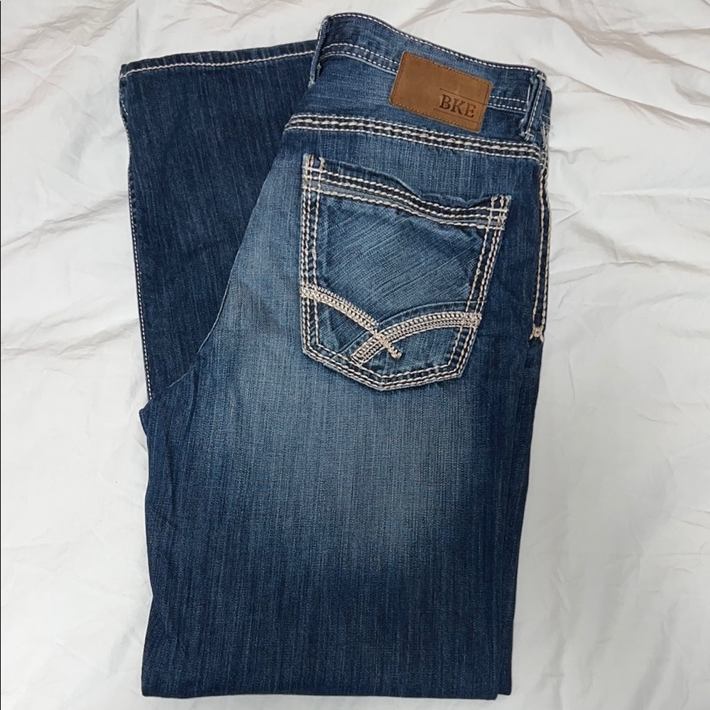 BKE Men's Straight Jeans - Dark Blue